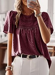 Falechay Womens Plus Size Tops Casual Summer Pom