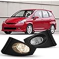 AUTOWIKI Fog Lights Lamps Assembly For 2006 2007 2008 Honda Fit Driver Passenger Replacement 1 Pair