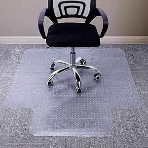 AiBOB Chair Mat for Low Pile Carpet, Flat Without Curling, 53 X 45 inches Office Carpeted Floor Mats for Computer Desk