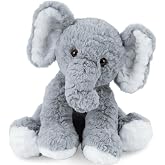 Mikee Fluffie Elephant Stuffed Animals Soft Plush Toy for Baby Girls Boys,12" Grey Soft Small Stuffed Elephant Huggable Gifts for Birthday
