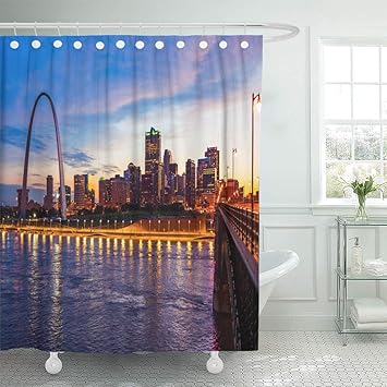 Amazon Com Semtomn Shower Curtain St Louis Missouri Cityscape