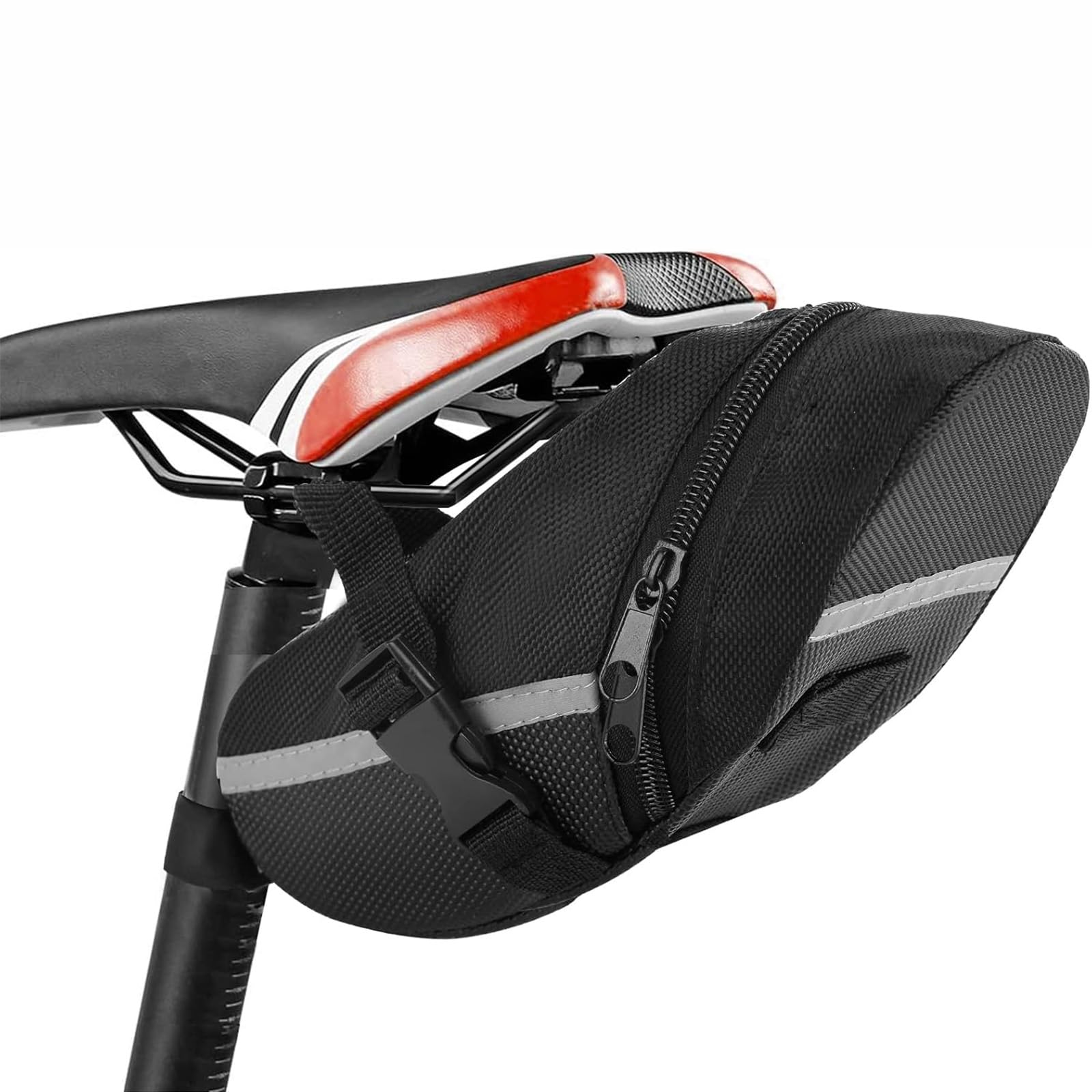 Photo 1 of HAOJUNER Bicycle Saddle Bag, With Reflective For A Safety Ride, Under Seat bike Pack for Mountain Road Bikes, Bike Seat Bag