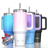 WATERSY 40 oz Shiny Tumbler with Handle,Tumbler