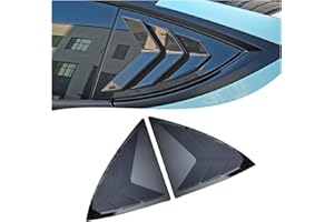Axinda Rear Side Window Louvers Compatible with Tesla Model Y 2020 2021 2022 2023 2024 Sunshade Exterior Side Air Vent Scoop Shades Covers Blinds 2PCS (Glossy Black)