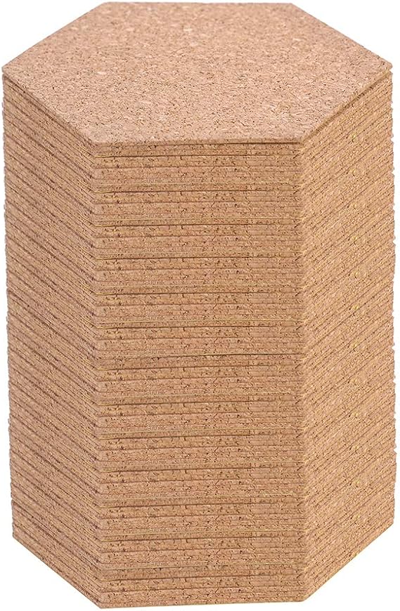 60 Pack SelfAdhesive Cork Squares 2” Mini Backing Cork