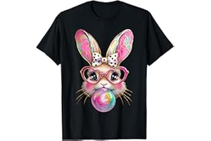 EASTER DAY GIFT IDEAS APPAREL CO. HUG Happy Easter Bunny Coquette Bow Brushstroke Easter Girl Kids T-Shirt