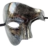 Coolwife Masquerade Mask Vintage Phantom Of The Opera One Eyed Half Face Costume