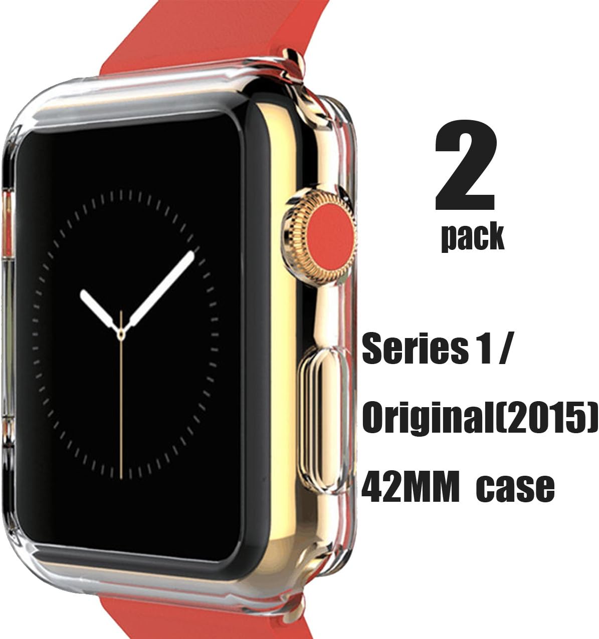 [2pack] Soft Slim TPU Protective hqclear case Watch 42MM Case.CaseHQ Flexible Anti-Scratch Bumper Cover for Apple Watch Series1/Original (2015)-Clear