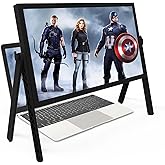 21" Screen Magnifier for Laptop, 3D HD Screen Magnifying for Movies, Videos, and Gaming, Screen Enlarger with Adjustable Angle Design Amplifier Desktop Magnifier for Seniors Reading(Black)