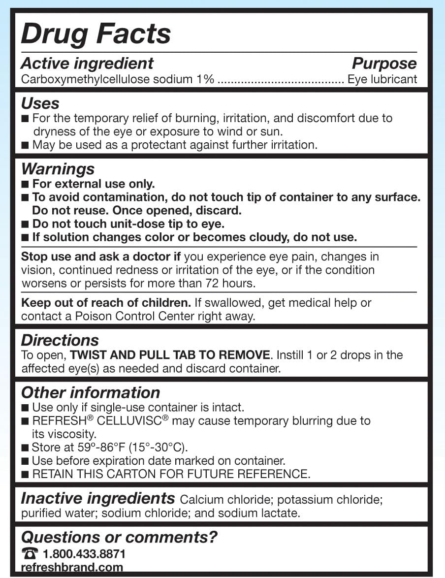 Refresh Celluvisc Lubricant Eye Gel, 30 Count Single-Use Containers: Health & Personal Care