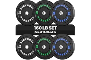 Rendpas Olympic Rubber Bumper Weight Set - 2 Inch Barbell Plates for Home Gym Strength Training