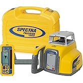 Spectra Precision LL300N Rotary Laser Level Red Beam Alkaline | 1650' Range,3/32" Accuracy, HL450 Receiver C45 Clamp Rod Clamp , 4 x D-Cell Alkaline,Self Leveling Red Beam,Small Case
