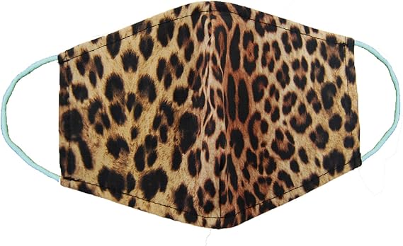 Reusable cotton female cover face front jungle leop