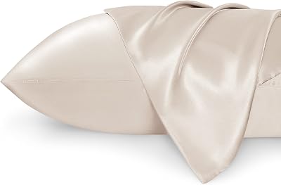 Bedsure Satin Pillowcase for Hair Beige 50x75 cm 2 Pack Queen Standard