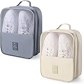 Windyun 2 Pcs Shoe Bags for Travel Holds 3 Pair of Shoes Travel Shoe Bag for Packing Portable Shoe Cubes for Travel and Daily Use(Beige, Gray)