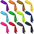 12 Pack Head Tie Headbands for Men Women Ninja Karate Headbands Adjustable Elastic Bandana Sweatbands Athletic Hair Wrap Bands for Sports Tennis Basketball Running Workout