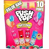 Push Pop Halloween Candy Lollipops Hard Candy Variety Pack, 10 Ct | Halloween candy lollipops, individually wrapped in fruity flavors, for trick-or-treat bags, pinatas &amp; party favors