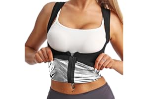 JBT Sauna Suit Sweat Vest for Women Weight Loss, Waist Trainer Sweat Vest for Women Fitness Body Shaper with Zipper