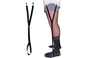 Comfy Clothiers Unisex Adjustable Shirt Garters - 25 Inches Elastic Original Stirrup Shirt Stays - Keeps Shirts Tucked in All Day - Easy-to-Wear Garter Straps with Foot Loop - Black