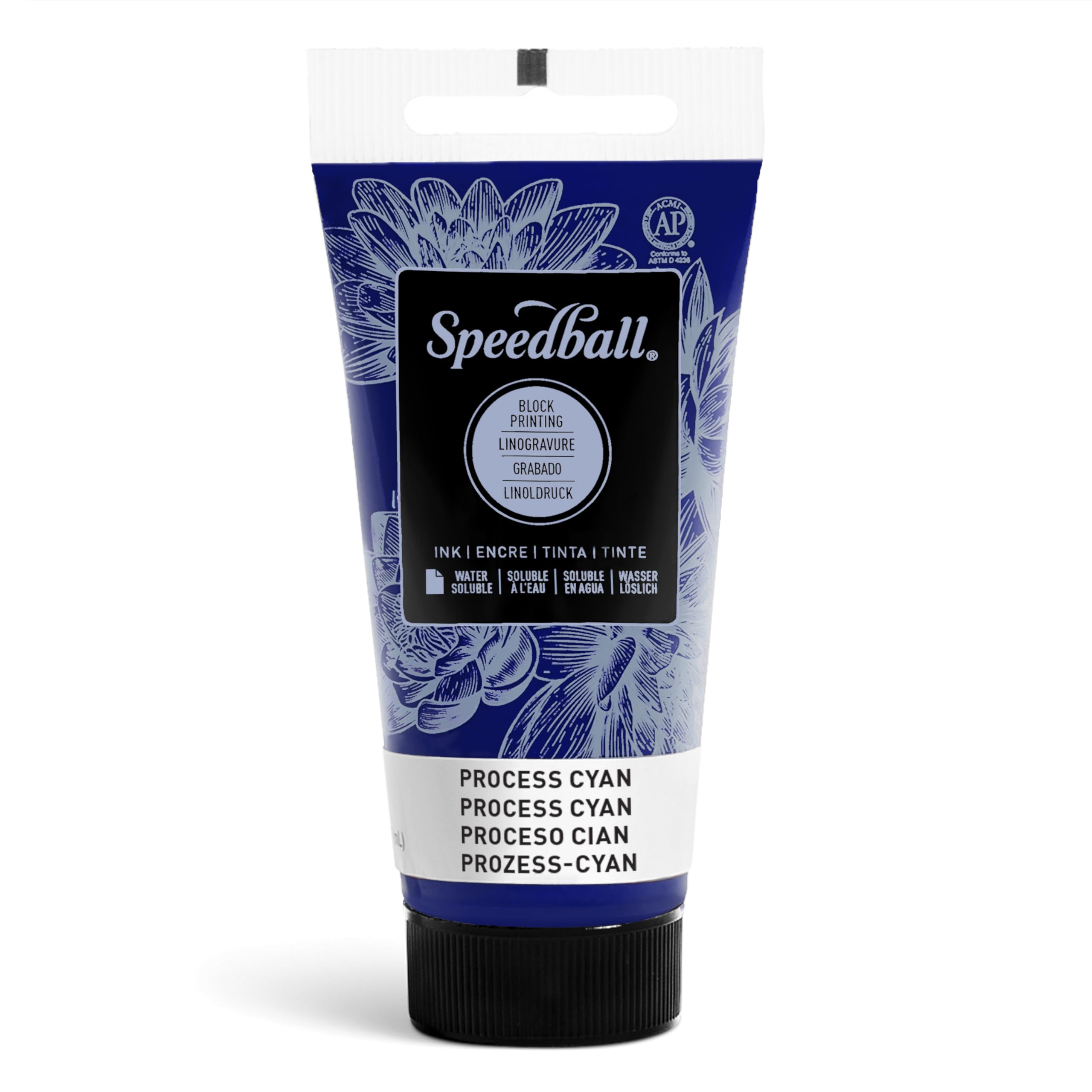 Speedball 37ml 1.25oz Water-Soluble Block Ink Process Cyan, Block Printing, Lino Printing, Screen Printing, for Artists Kit