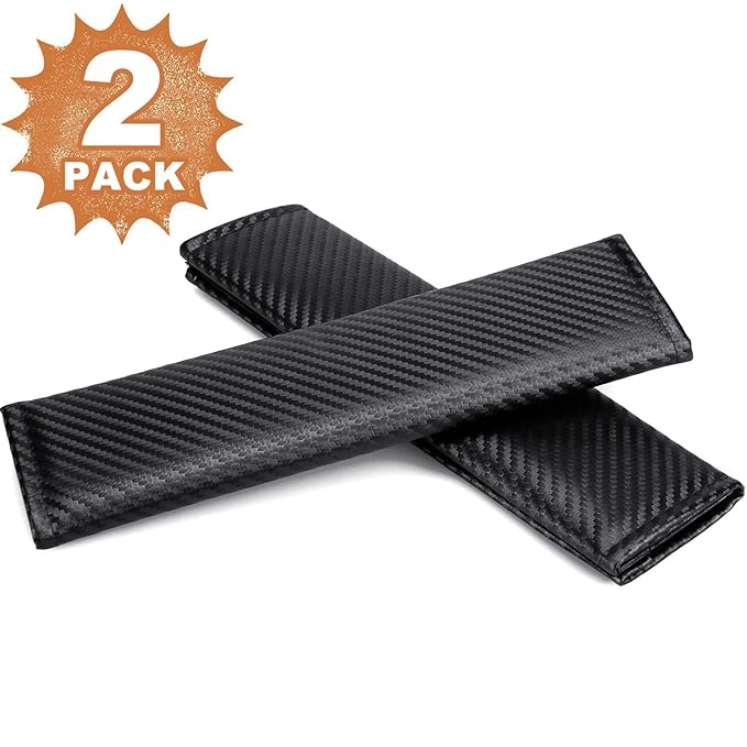 Quntis Car Seat Belt Pad Cover, 2Pack PU Leather Car Safety Seat Belt