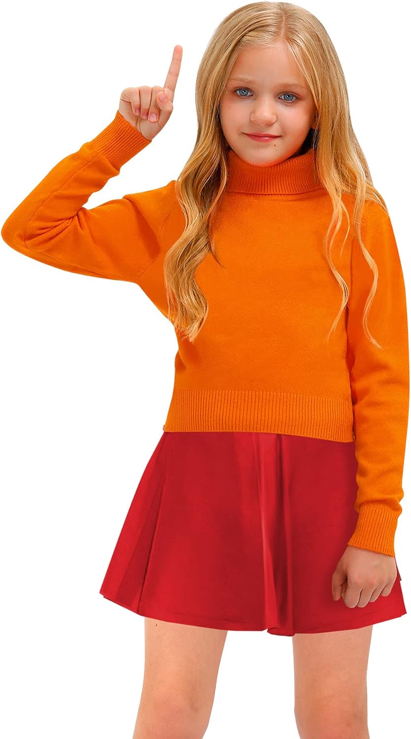 girls red turtleneck