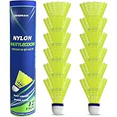 Badminton Birdies,Nylon Badminton Shuttlecocks with Stability Durability for Batting Practice Training,High-Speed Shuttlecock,12 Pack Durable Shuttle Balls for Indoor and Outdoor Sports Matches