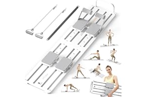 HitGo Pilates Crawling Machine,Portable Foldable Reformer Board, All-in-One Pilates Equipment for Home Workout,Core Strength&Full Body Exercise Kit with Exclusive APP for Small Space Max 265lbs,White