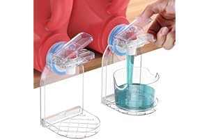 KERZEAT Clear Laundry Detergent Dispenser Cup Holder & Nozzle Force-Saving Switch, Drip Catcher, Soap Dispenser, laundry room organization decor (Clear 2 Pack)