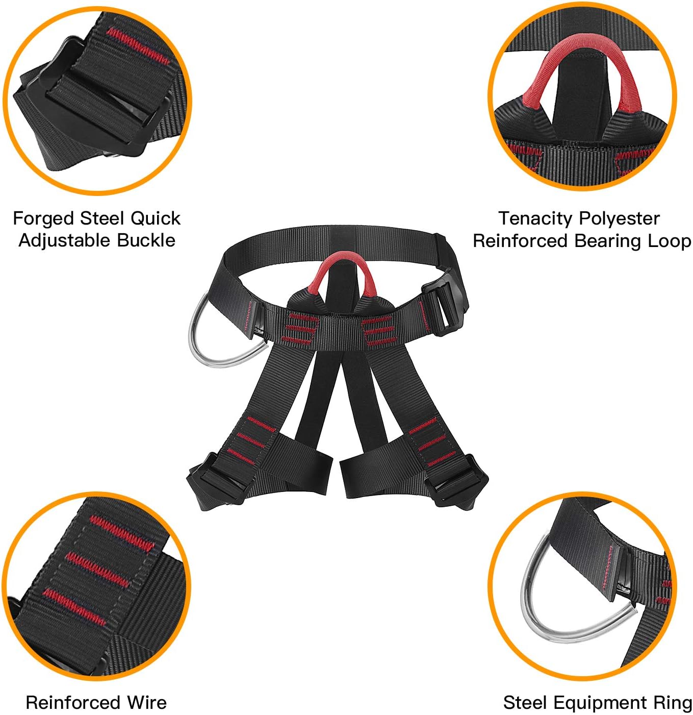 AmazeFan Climbing Harness, Thicken Rock Climbing Harness for Men Women, Protect Waist Safety Harness, Wider Half Body Harness for Mountaineering Rock Climbing Fire Rescuing Rappelling Tree Climbing : Sports & Outdoors