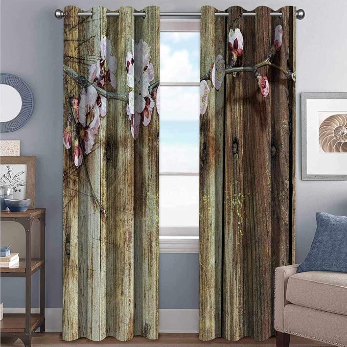 Amazon.com: Rustic Home Decor Blackout Curtains with Grommets darken