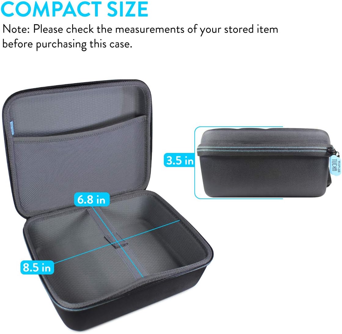 TUDIA EVA Empty Portable Hard Storage Carrying Travel Case for Mini Projector and Accessories [CASE ONLY, Device NOT Included] : Camera & Photo