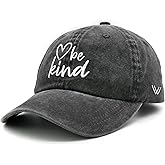 Waldeal Be Kind Trendy Women's Cotton Hip-Hop Baseball Cap Embroidered Fashion Unisex Hat