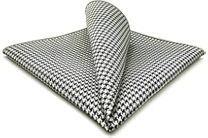 S&W SHLAX&WING Solid Mens Pocket Squares Houndstooth Purple Grey Black for Party