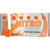 Nitro White Out Golf Ball- Bright Orange- 15 Pack- Dynamic Core Technology- USGA Approved