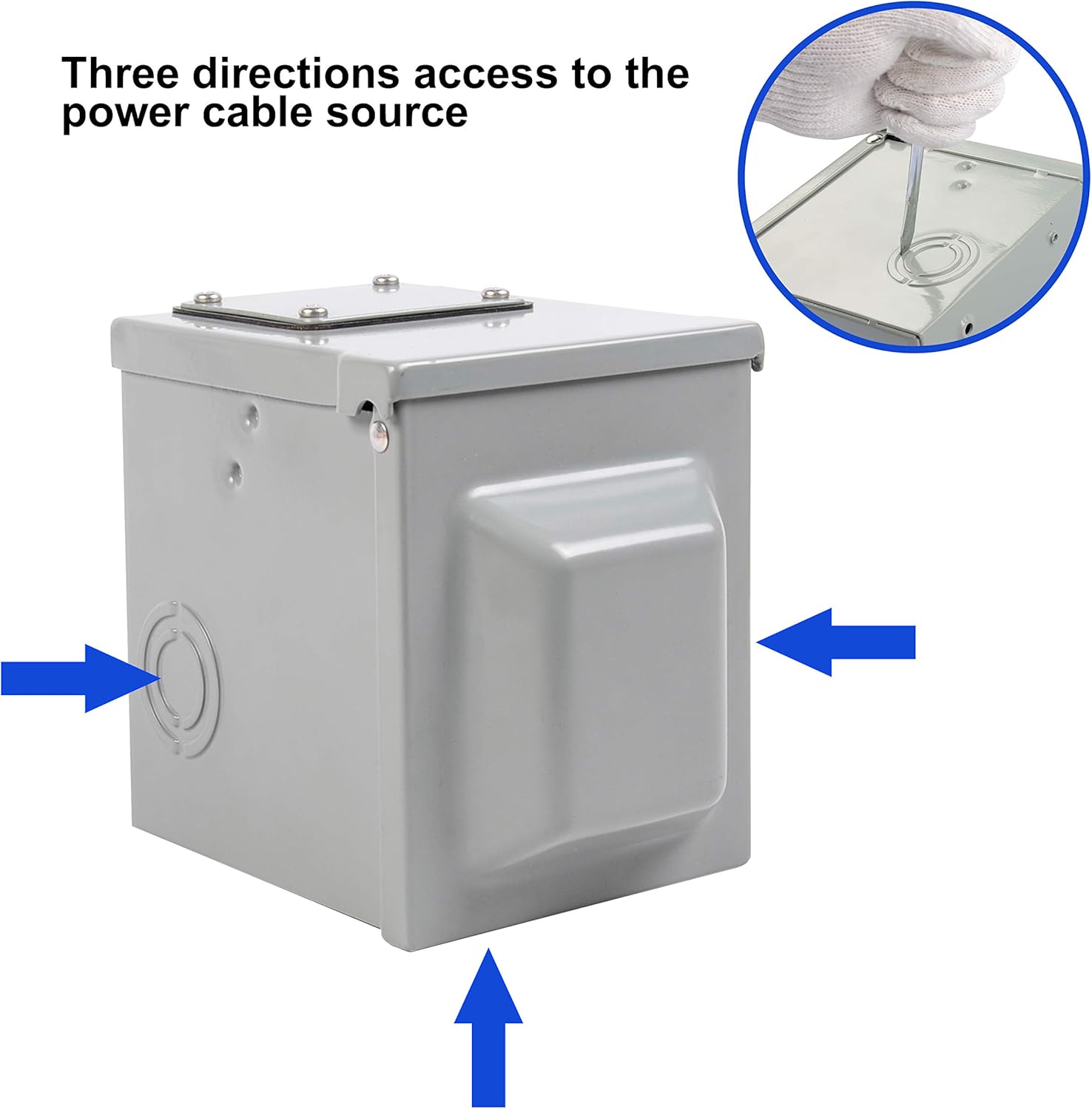 RVGUARD 50 Amp 125/250 Volt RV/EV Power Outlet Box, Enclosed Lockable Weatherproof Outdoor Electrical NEMA 14-50R Receptacle Panel, ETL Listed: Home Improvement