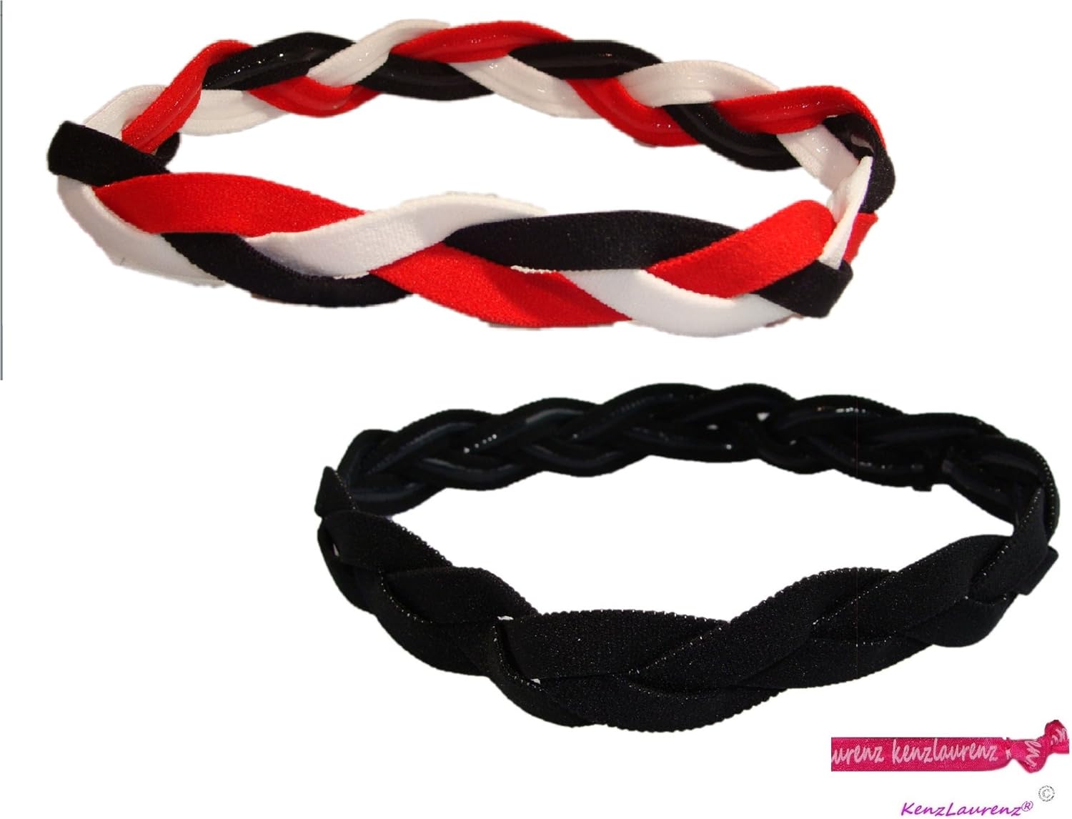 Amazon Com Braided Sports Headband 2 Pack Red White Black Non