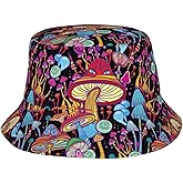 Mushrooms Skulls Cool Bucket Hat Beach Sun Hat Beach Fishing Hat for Men Women