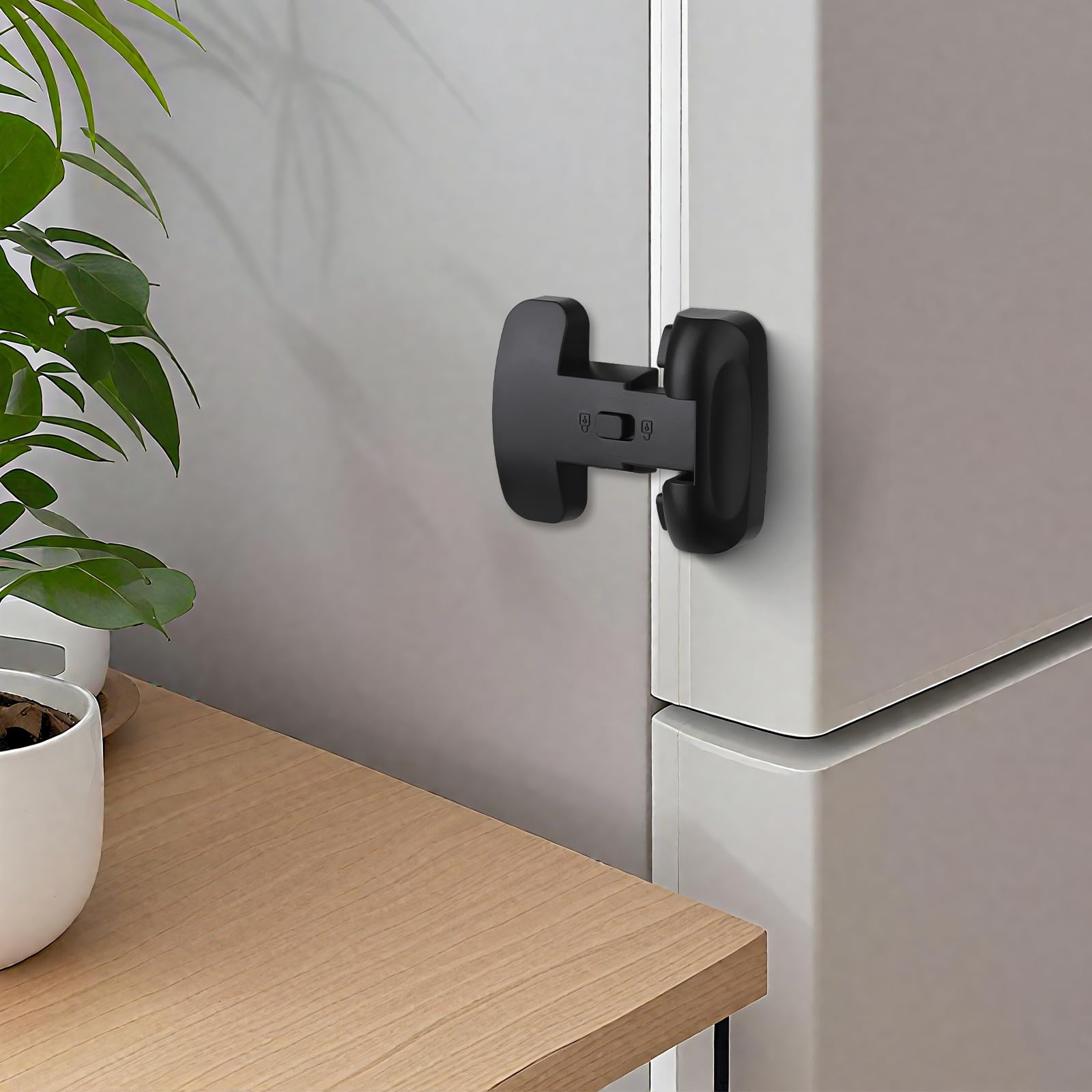 Photo 1 of 1 Pack Fridge Lock for Kids - Child-Proof Refrigerator Freezer Door Lock & Oven Lock for Child Safety, for Fridge/Freezer Doors, Black