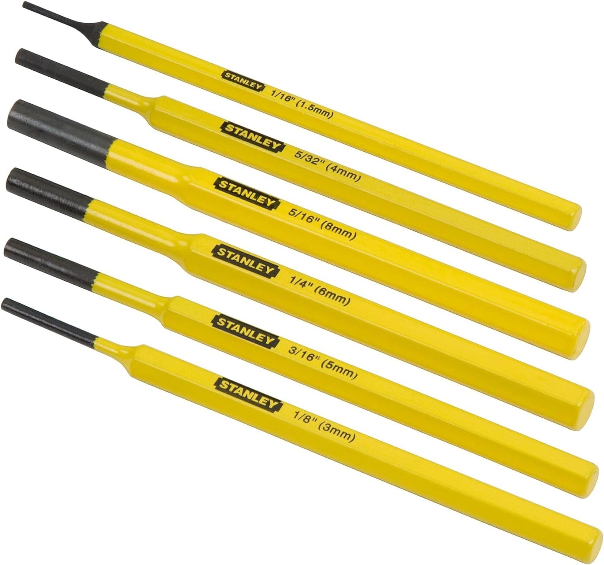 STANLEY 6 Piece Steel Punch Kit, 4-18-0226