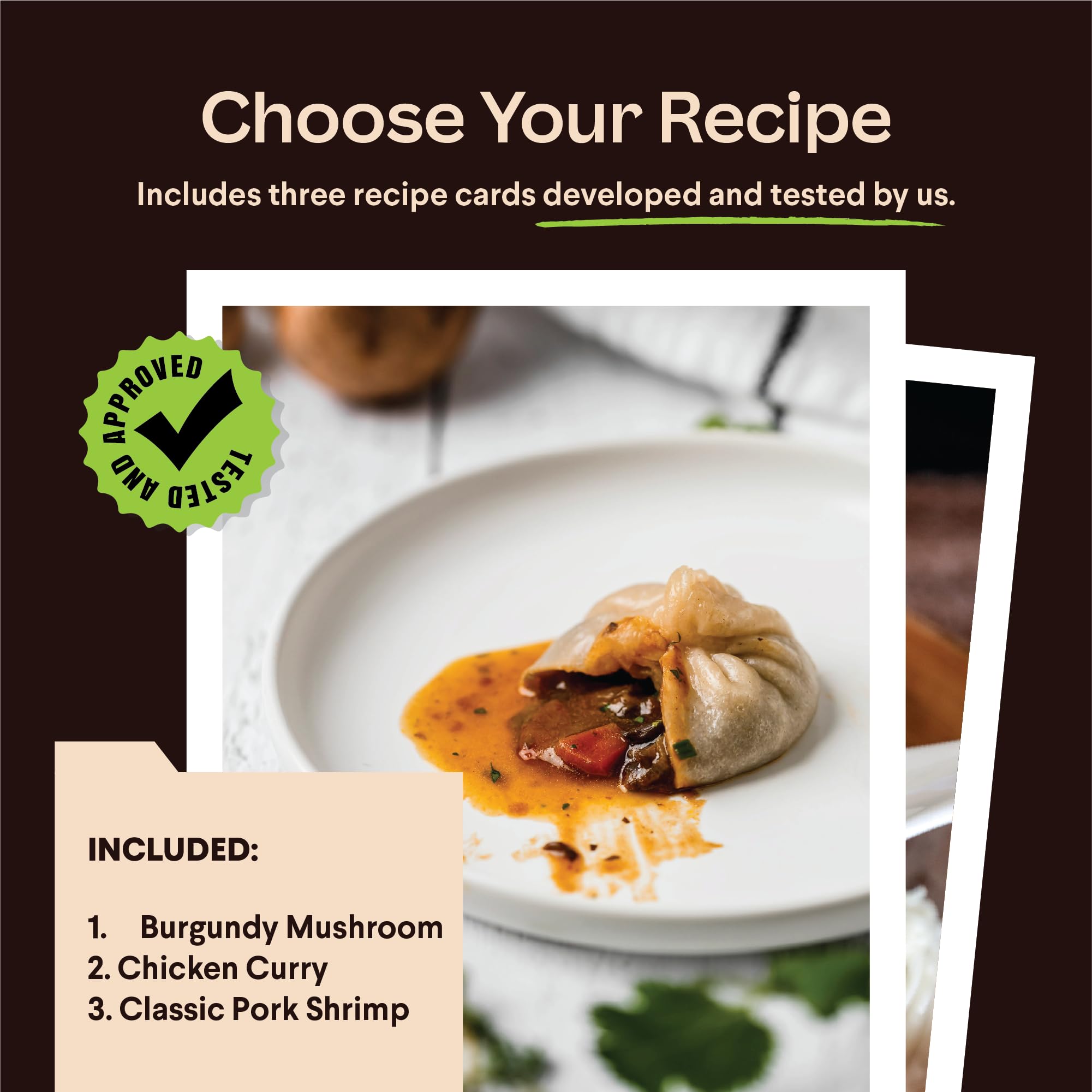 Cooking Gift Set Co. Bamboo Steamer Basket Soup Dumpling Kit - 2 Tier 8-Inch Dumpling Steamer for Cooking with Agar Agar, Roller, Spoon, Liners, Recipes & Step-by-Step Video (6-Piece Set)