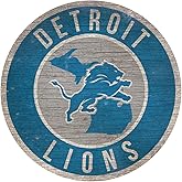 Fan Creations Detroit Lions Wood Sign 12 Inch Round State Design