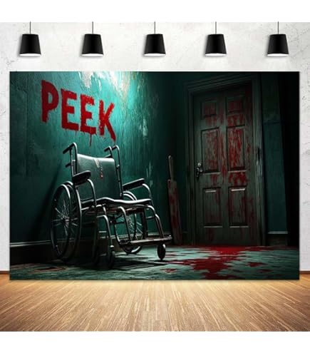 BELECO 15x8ft Fabric Abandoned Empty House Backdrop Creepy Scene Haunted House With Window View Gloomy Building Interior Background Horror Halloween Themed Party Decorations Studio Photo Props