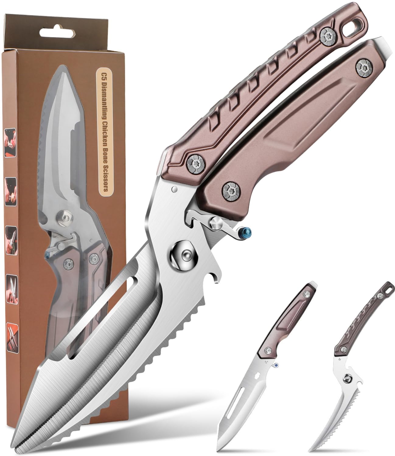 Heavy Duty Poultry Scissors, Detachable Kitchen Shears, Kitchen shears for food, Sharp Shears for Cutting Meat, Chicken Bone and Turkey