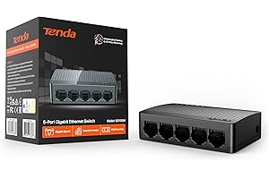 Tenda SG105, 5 Port Gigabit Switch, Unmanaged Home Ethernet Switch, Office Ethernet Splitter, Plug & Play, Plastic Case, Desktop/ Wall-Mount, Fanless Quiet, Limited Lifetime Protection