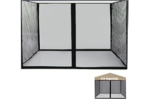 MIRAFIT Mosquito Net for 10' x10' Patio Gazebo, Outdoor Netting for Camping Canopy Pop Up Tent Screen House Wall Mesh Sidewall with Zipper, Universal Replacement Mosquito Net Only, Black