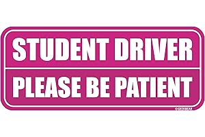 GEEKBEAR Student Driver Car Magnet - Colorful, Reflective, Weather-Resistant - Rectangular 8.7 x 3.5 in (Pink/Pink)