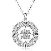 Cheyring Compass Necklace for Women Sterling Silver Graduation Compass Necklace Gift Jewelry Inspirational Graduation Gifts