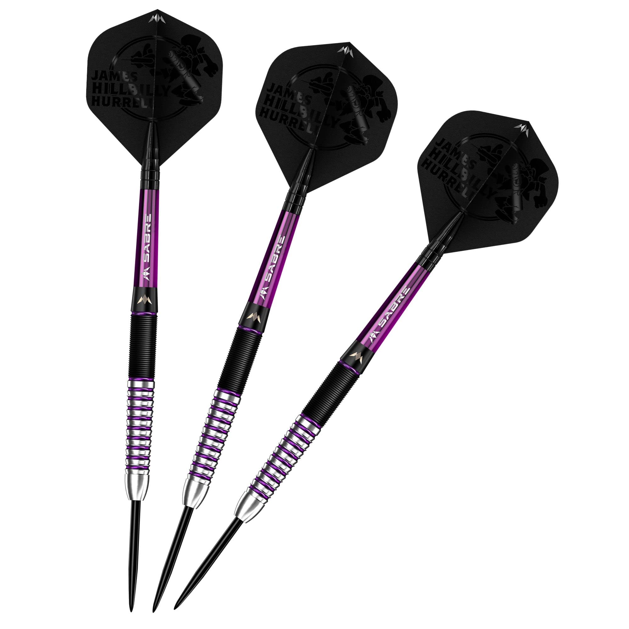 Mission Darts James Hurrell | 90% Tungsten Steel Tip Darts | Black PVD & Purple Electro plate coating