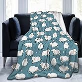 Gbuzozie Cute Sheep Fleece Blanket Lightweight Ultra-Soft Throw Blanket for Sofa Couch Bed Camping Travel - Super Soft Cozy Microfiber Blanket 50"X40"